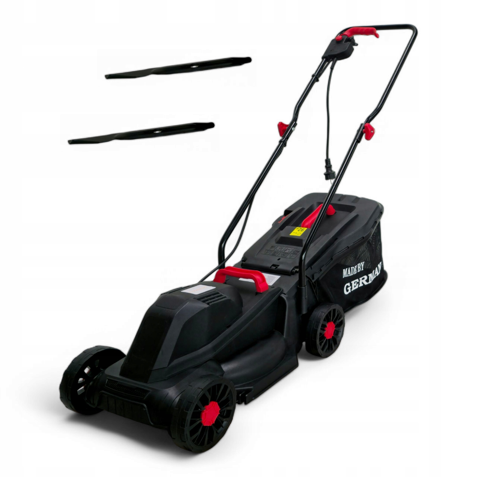 Elektrická Kosačka Na Trávu German 2200W Nôž 32 CM, Ľahká, Veľký Kôš 32 L