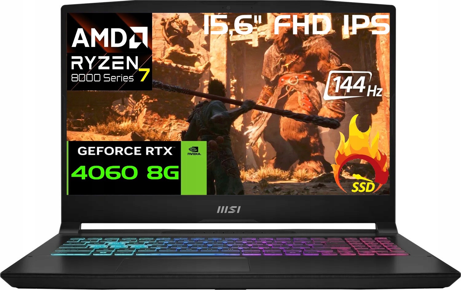 Msi Katana A15 Ai B8VF-487XPL Ryzen 7 8845HS 15,6''32GB 1TB Rtx 4060 W11PRO