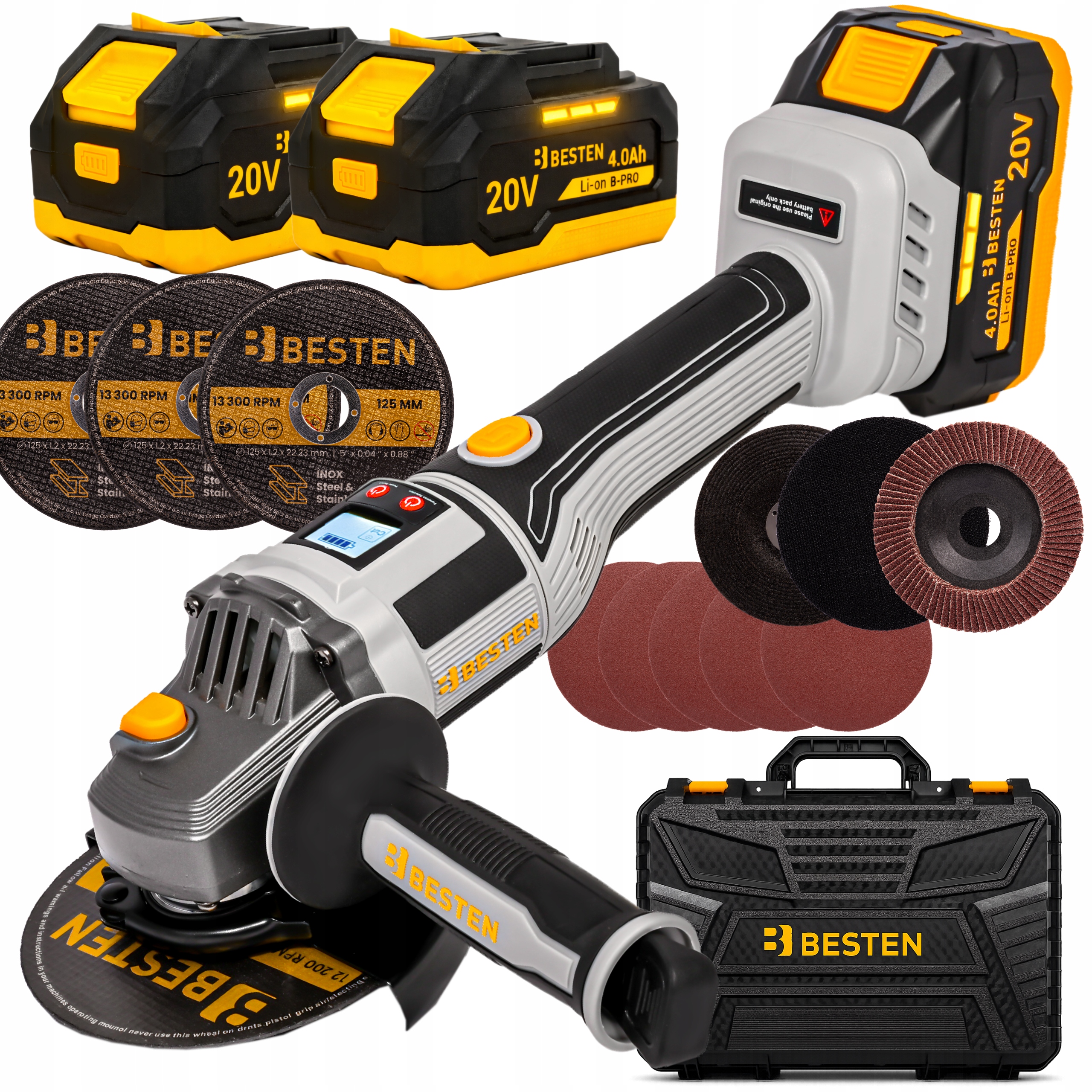 Szlifierka Kątowa Akumulatorowa Bezszczotkowa Kątówka Diax 2XAku 4Ah Tarcze