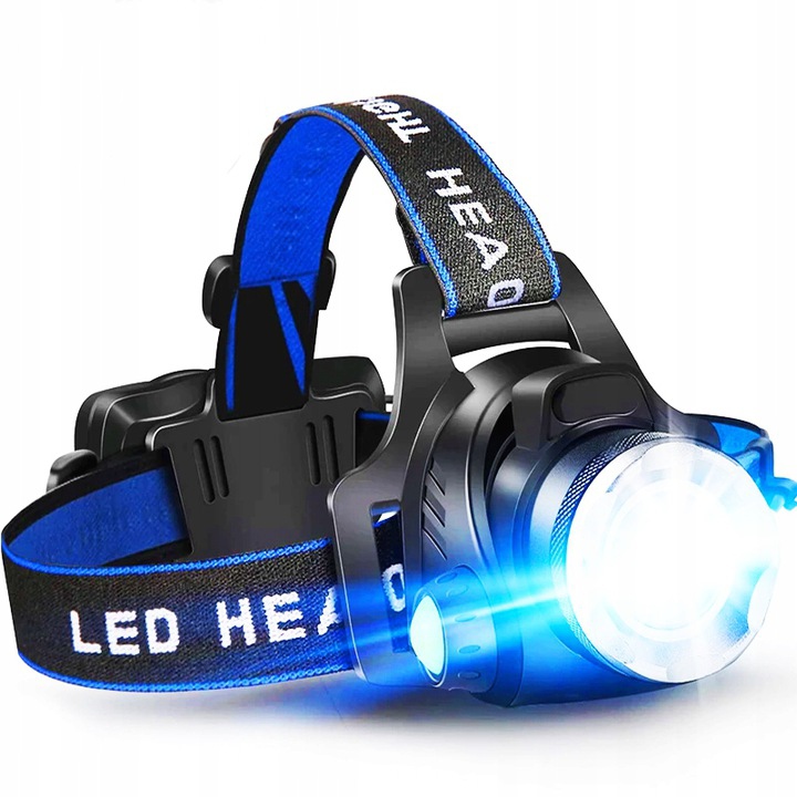 MOCNA LATARKA CZOŁOWA CZOŁÓWKA LED REFLEKTOR AKU