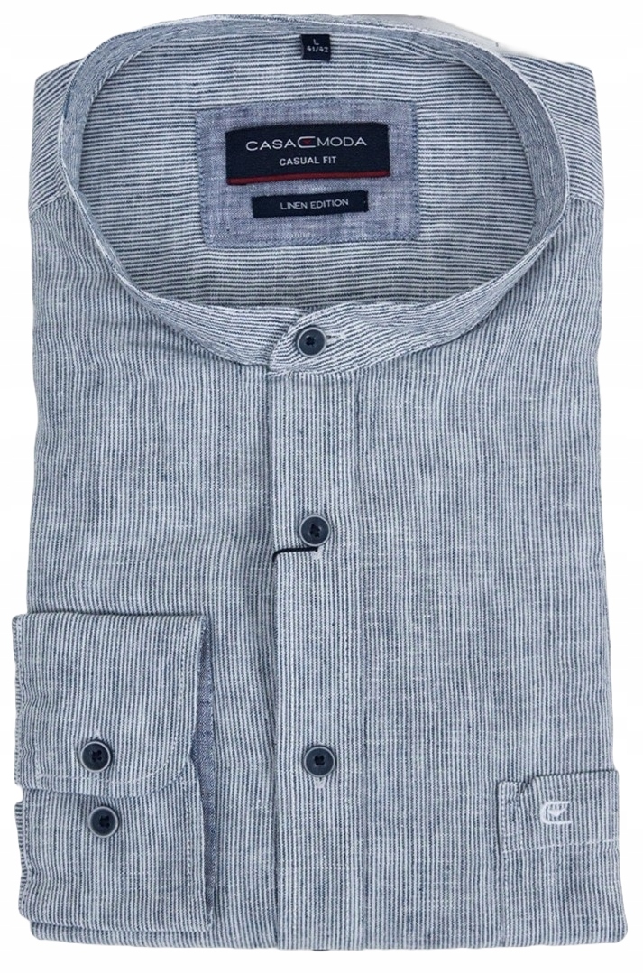 Casamoda Velké Rozměry Lněná Košile Na Stojáčku Casual 4XL, obvod 162 cm