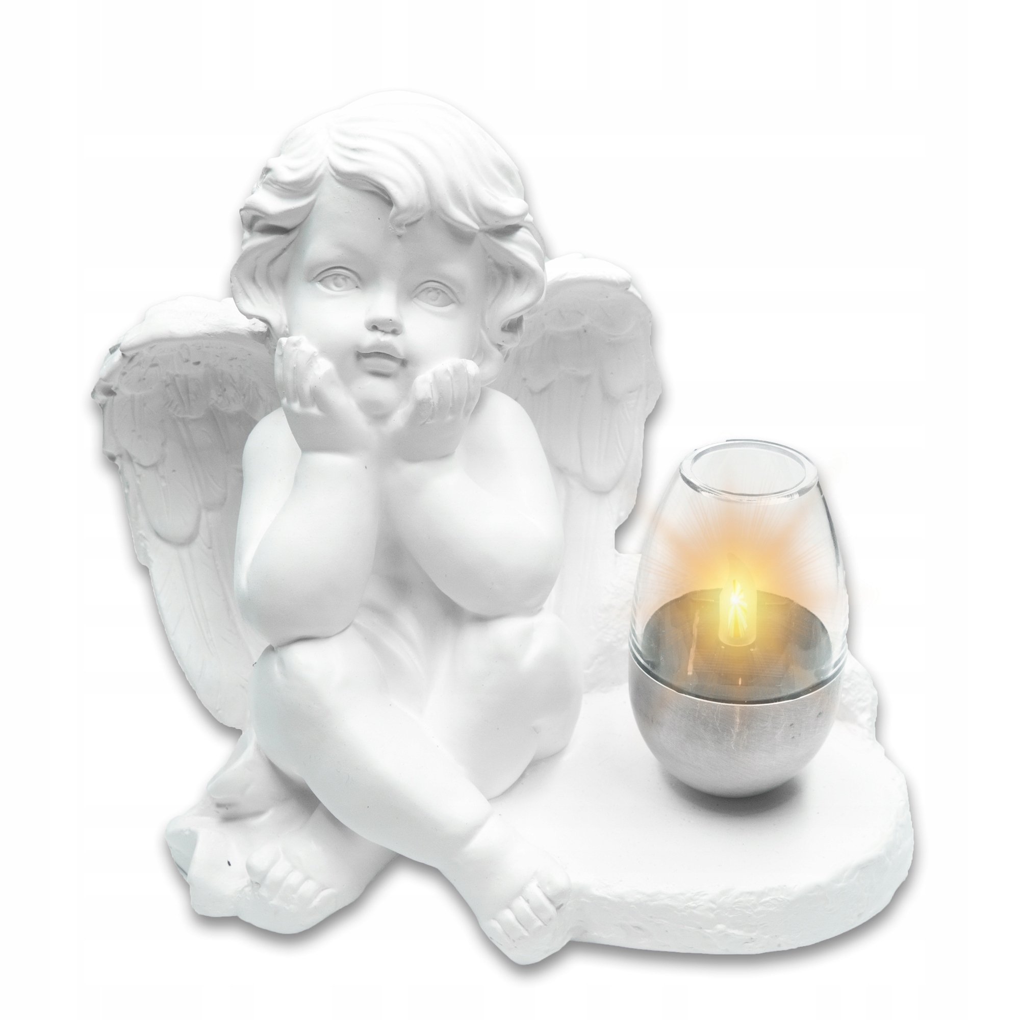 ZNICZ GIPSOWA FIGURKA NAGROBNA LAMPA SOLARNA LED Typ led