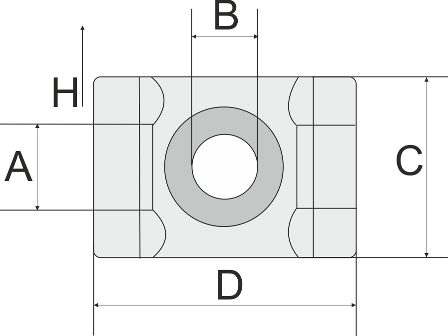 PODSTAWKA MONTAŻOWA PESZLA DO OPASEK 8.0MM 100SZT. Szerokość 16 mm
