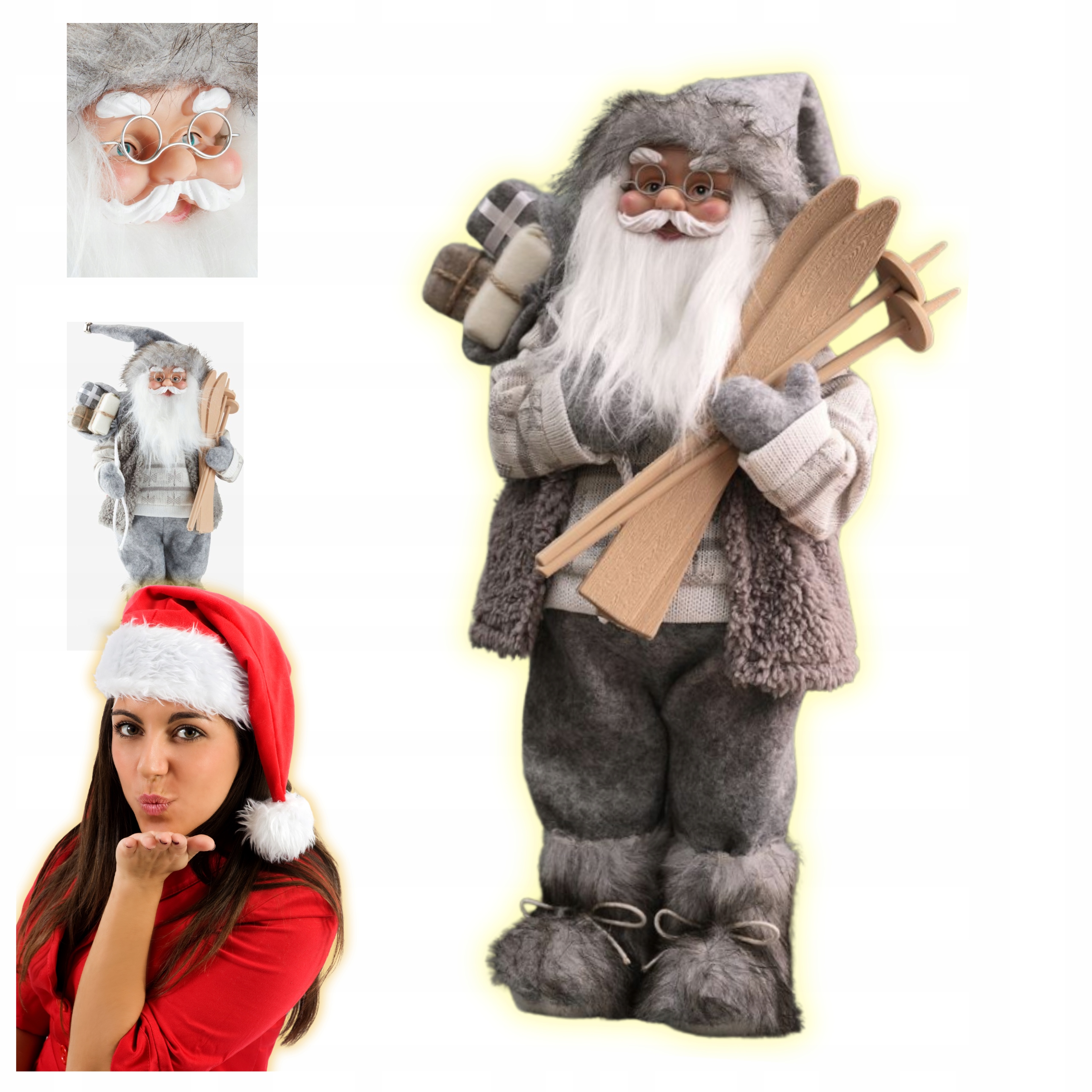 Svatý Mikuláš Figurka Vánoční Ozdoba Vánoce Pevná