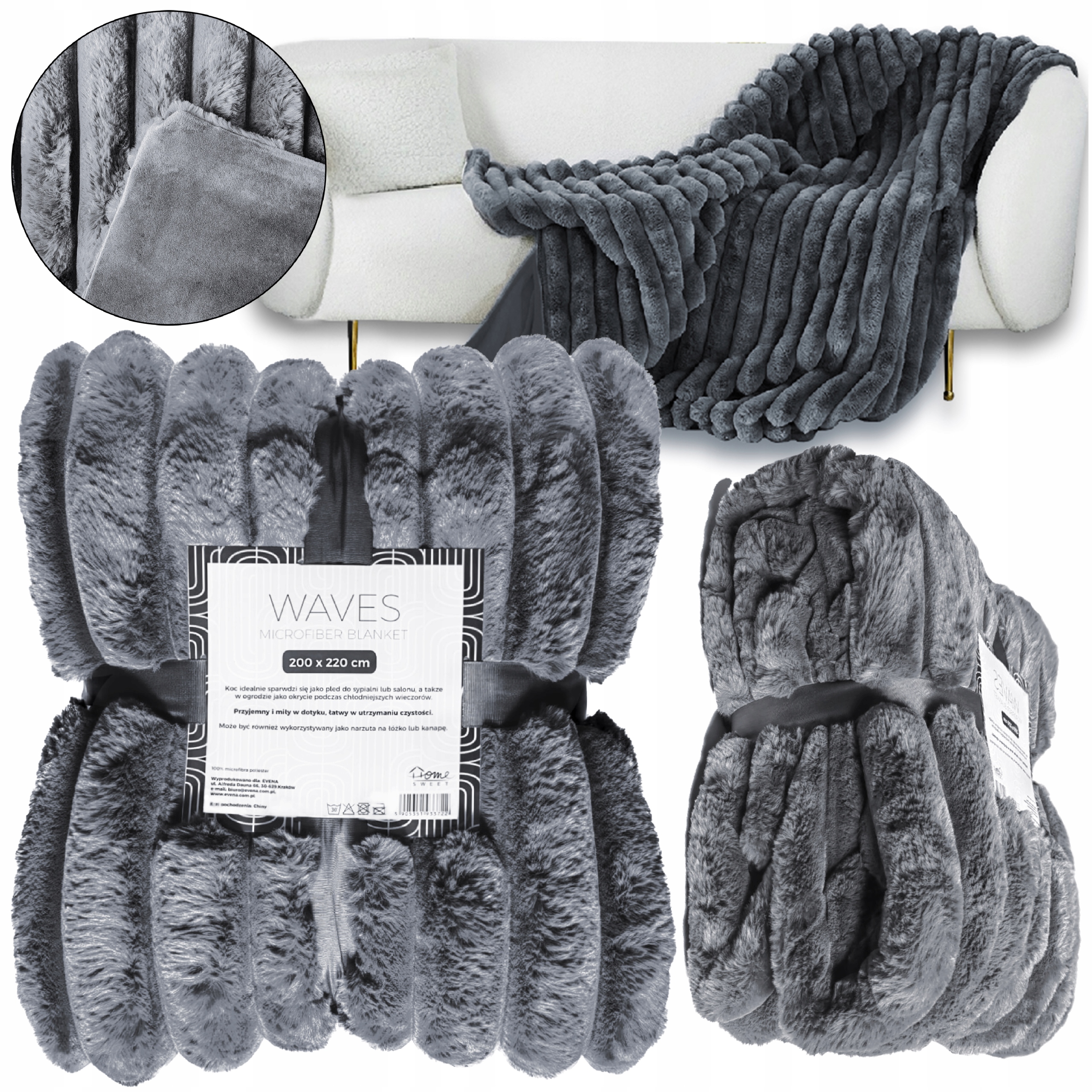 Tlustý Koc 200x220 Extrudovaný 3D Velký Měkký Přehoz Na Postel 3KG Dárek