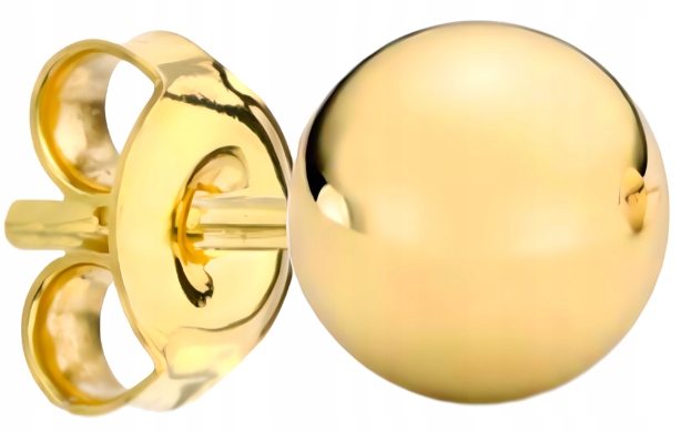 Zlatá Náušnice Kulička Pevka Zlato 585 8 MM Gravírování Helix 1 Ks