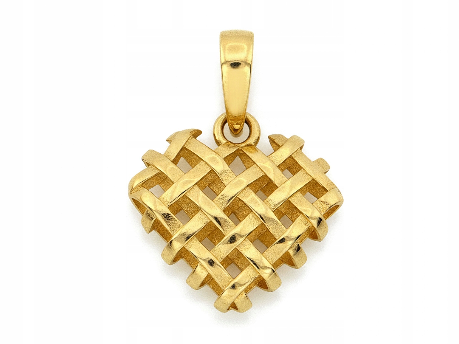 Přívěsek zlatý 585 Ažurové srdce proutěný Pletený 0.93g Valentýn