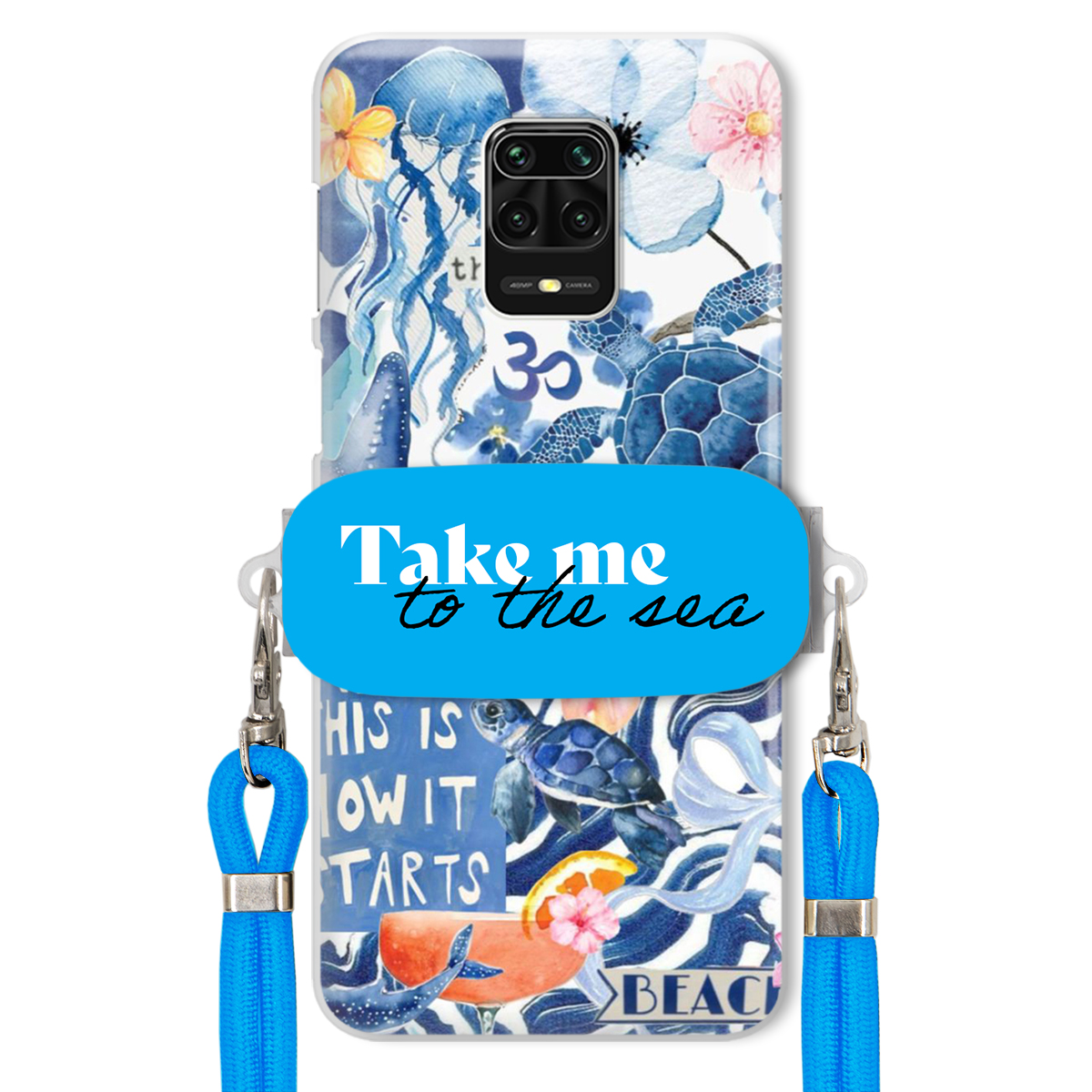 Puzdro pre Xiaomi Redmi Note 9s Premium Vodítko Blue Držiak Take Me To The Sea