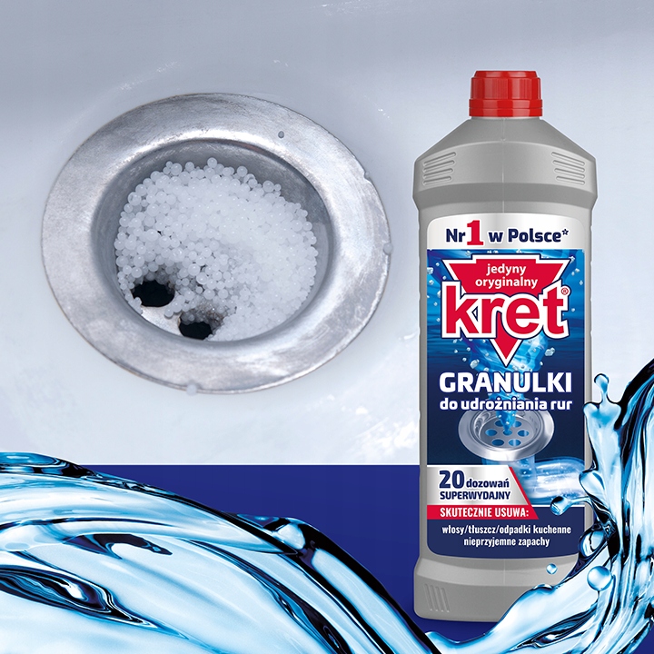 Kret Granulki do Udrożniania Rur 800g Nazwa handlowa Kret Granulki do Udrożniania Rur 800g