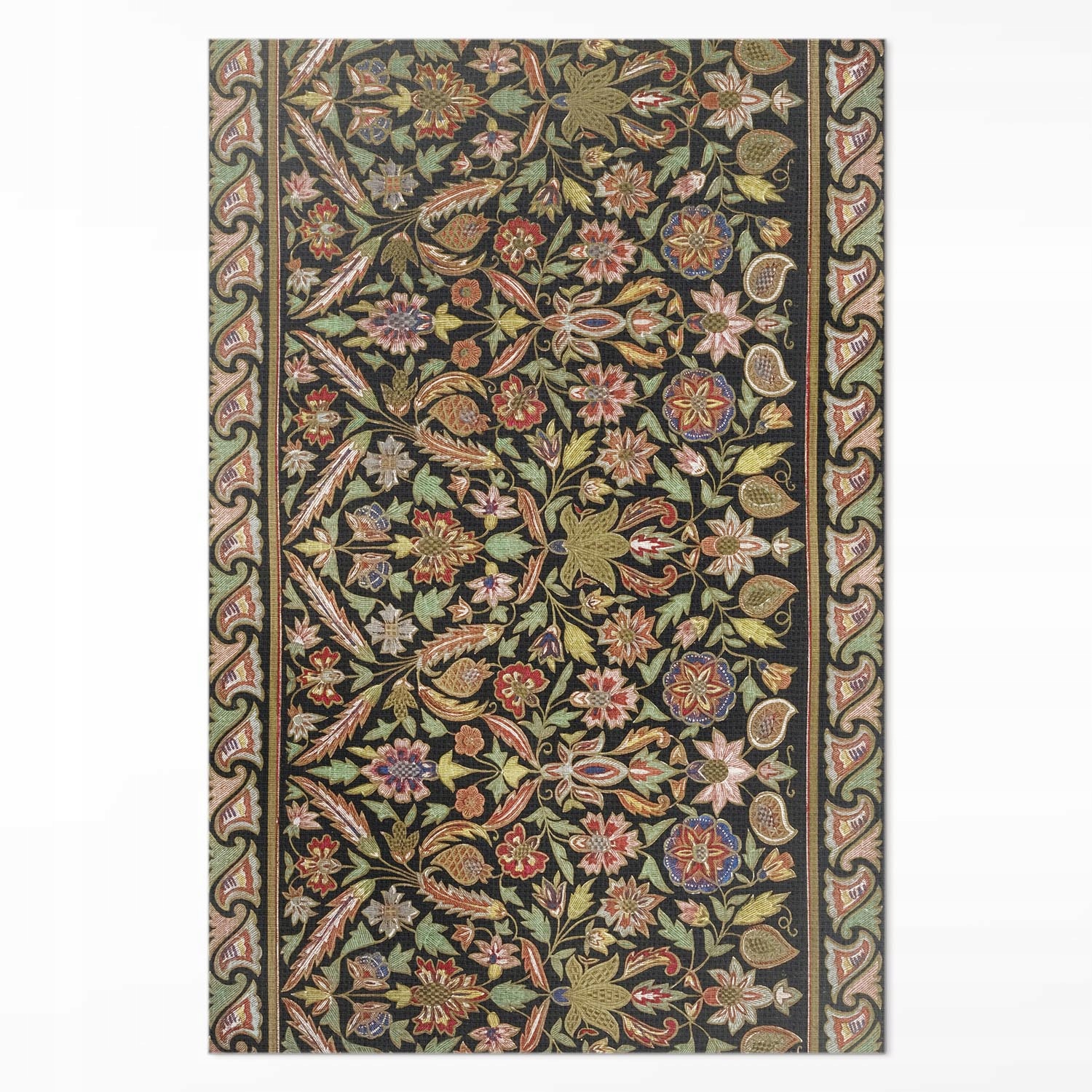 Pvc koberec do kancelárie Starožitný kvetinový vintage rastlinný vzor Veľký 140 x 210 cm