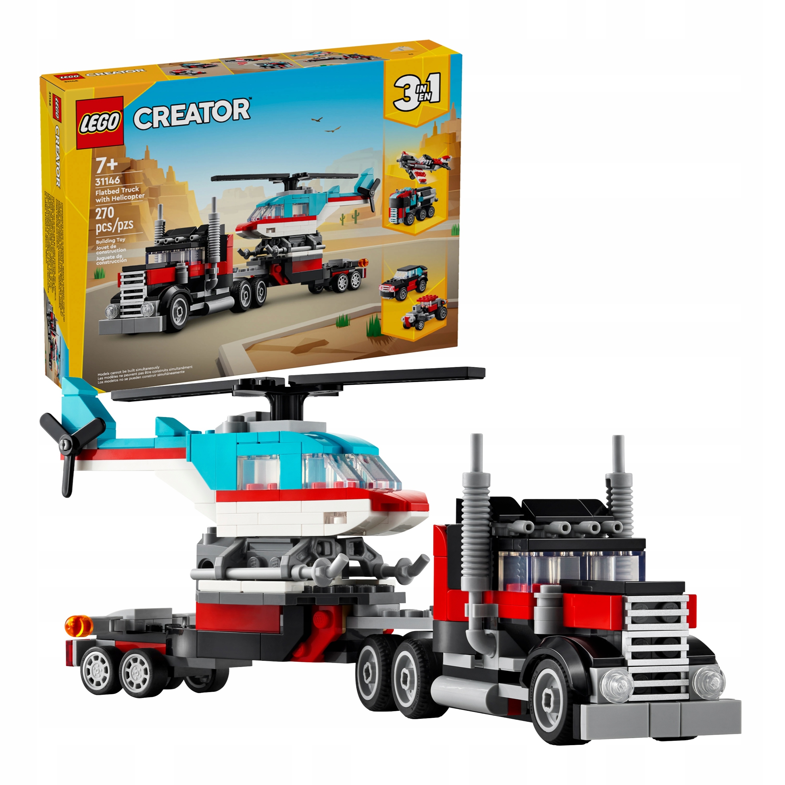 Lego Creator 31146 Ciężarówka Z Platformą I Helikopterem Na Świeta
