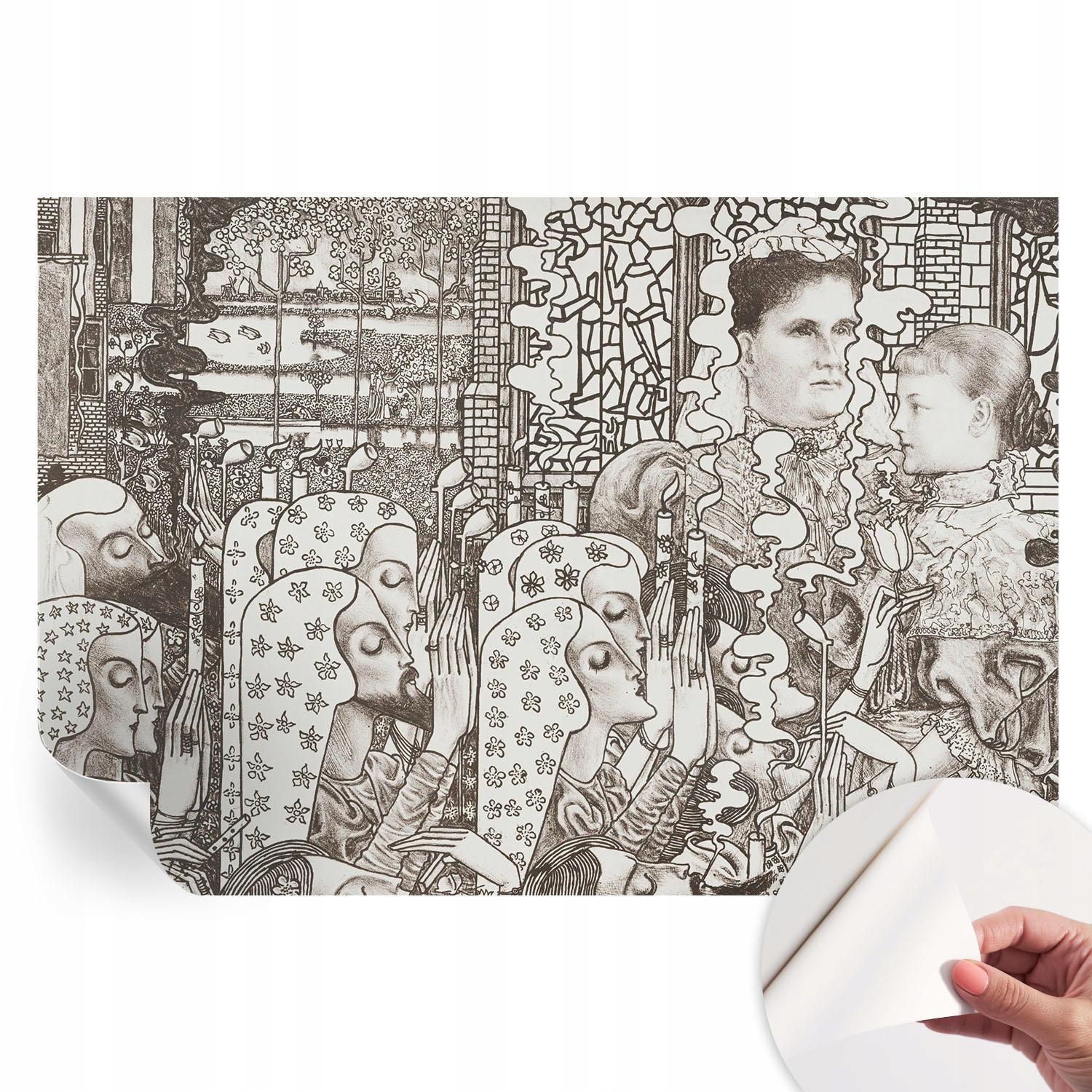 Dekorativní Samolepicí fototapeta do ložnice Květinové portréty 152x104