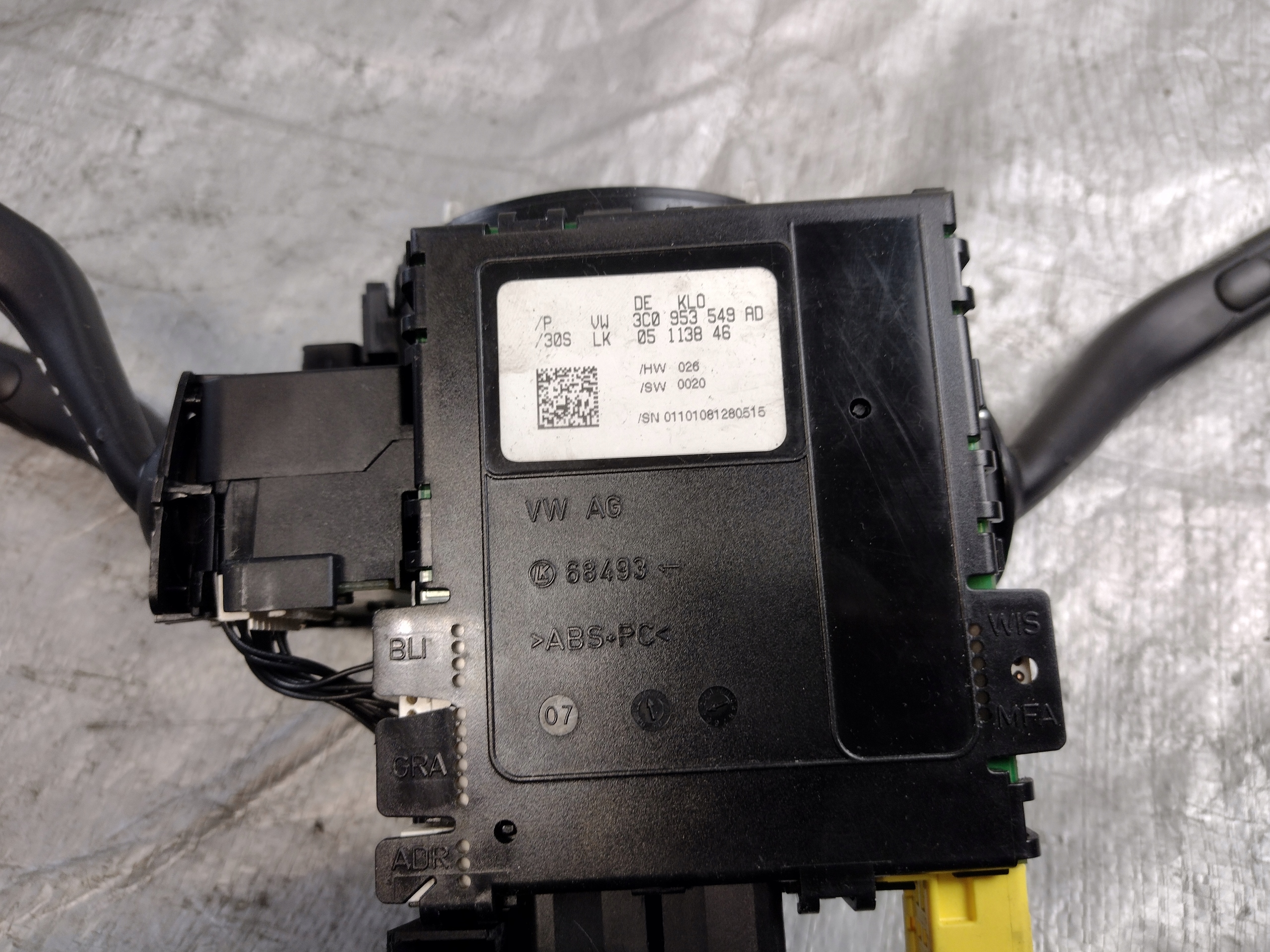 steering wheel levers and controls module ring OE 3C0953549AD VW PASSAT B6 08r.