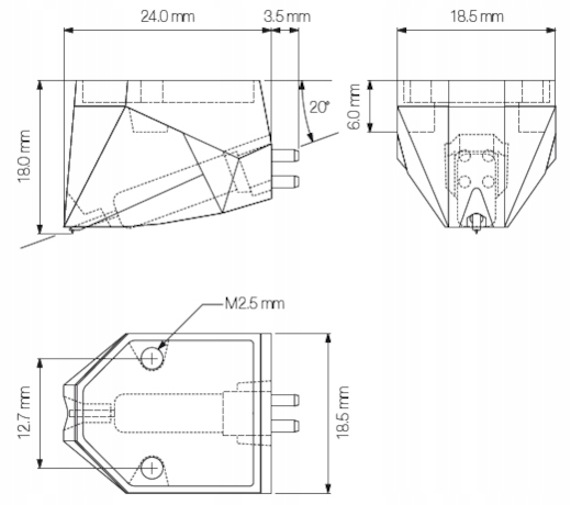 ORTOFON 2M RED WKŁADKA GRAMOFONOWA MM - Doskonała Jakość Dźwięku Mocowanie 1/2