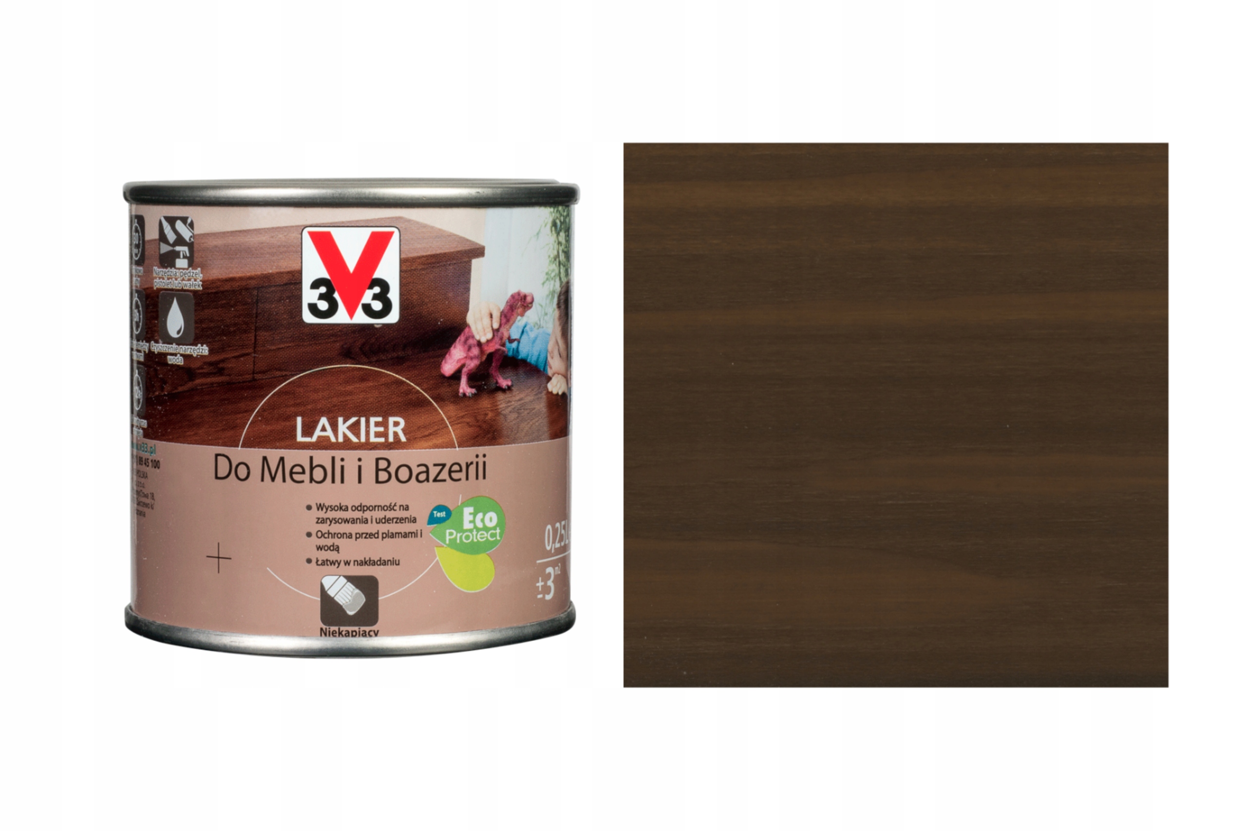 V33 Lakier Do Mebli i Boazerii Tek Mat 0,25L