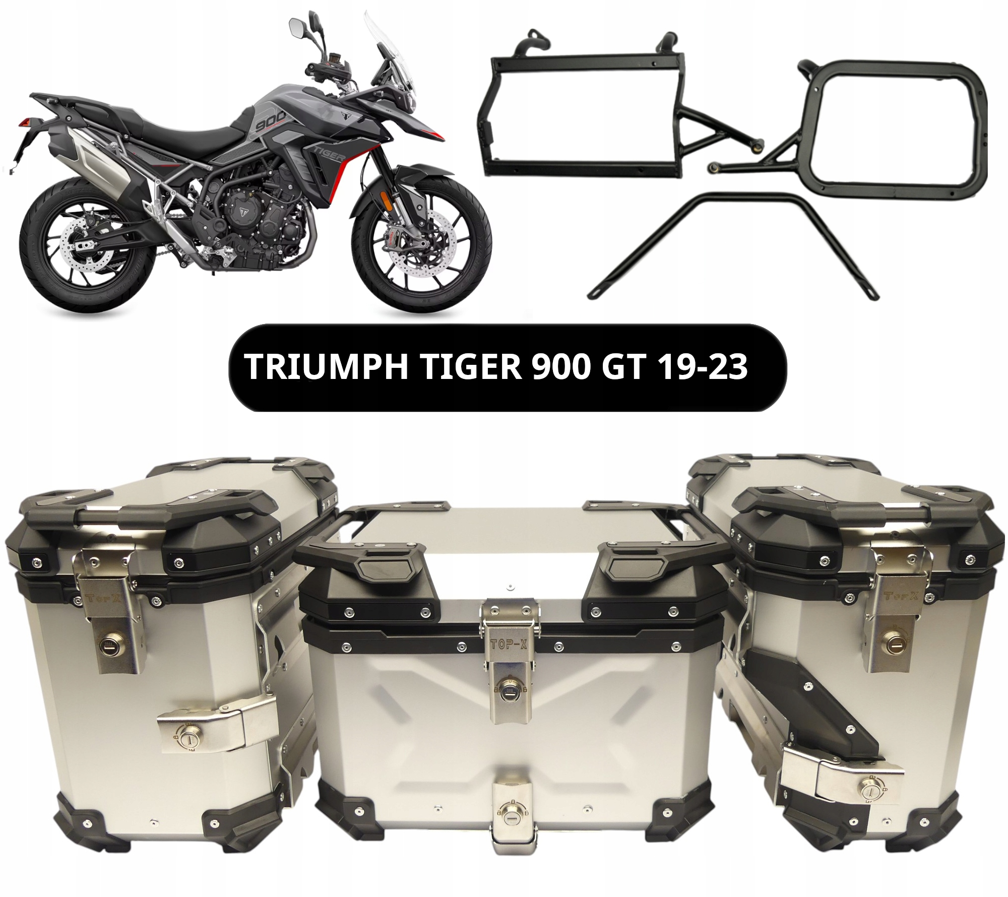Eloxované Hliníkové Kufry Konstrukce Triumph Tiger 900 Gt 19-23 Set TopX