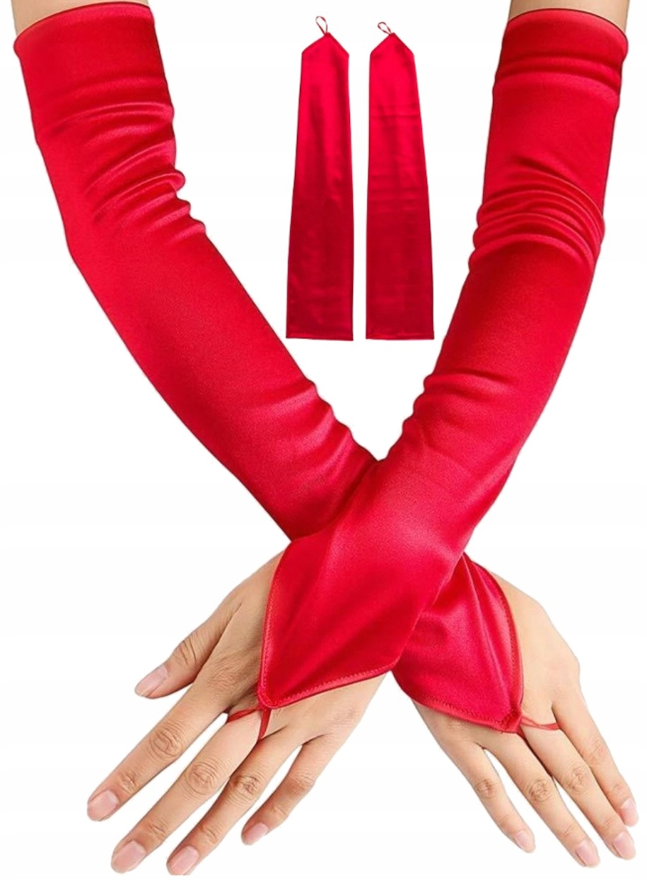 

Długie Rękawiczki satynowe retro Wieczorowe boho