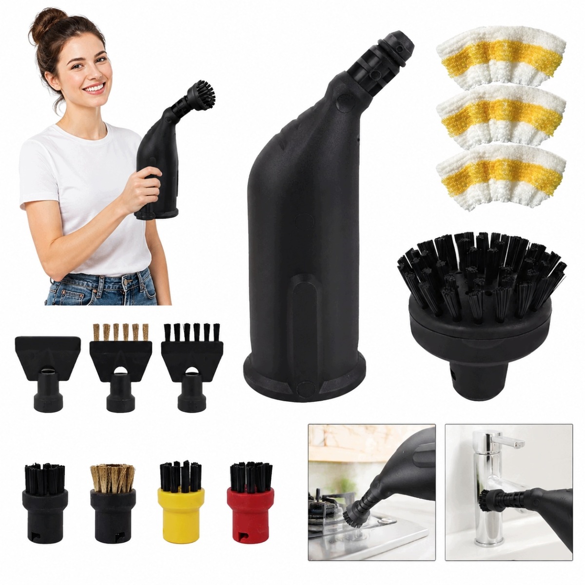 12PCS Szczotek Nakładek Do Karcher Easyfix SC1 SC2 SC3 SC4 SC5 Mikrofibra
