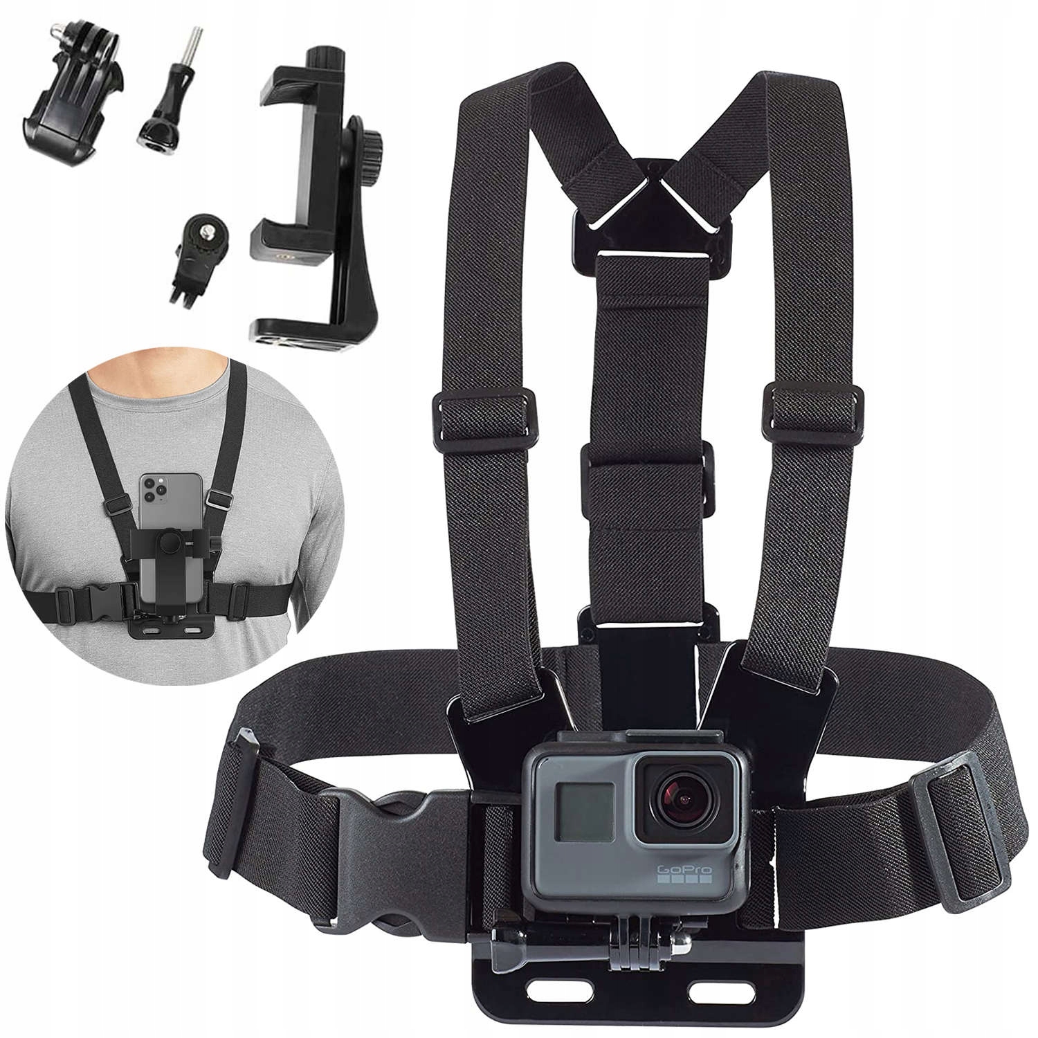 SZELKI UCHWYT KLATKĘ CHEST MOUNT NA TELEFON GOPRO Kod producenta Uchwyt na klatkę na gopro dji telefon