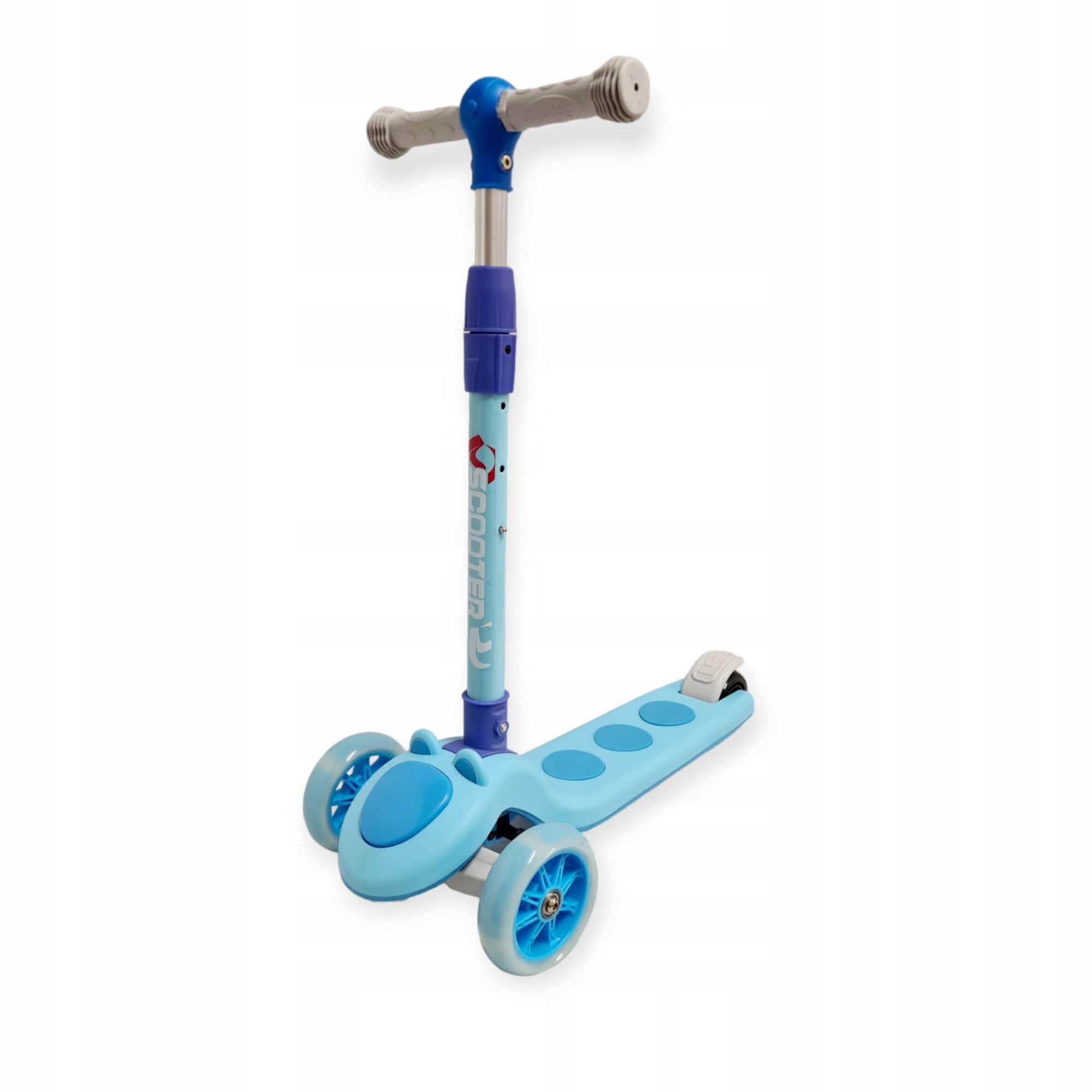 Hulajnoga dziecięca balansowa składana trójkołowa koła Led 308 Niebieska