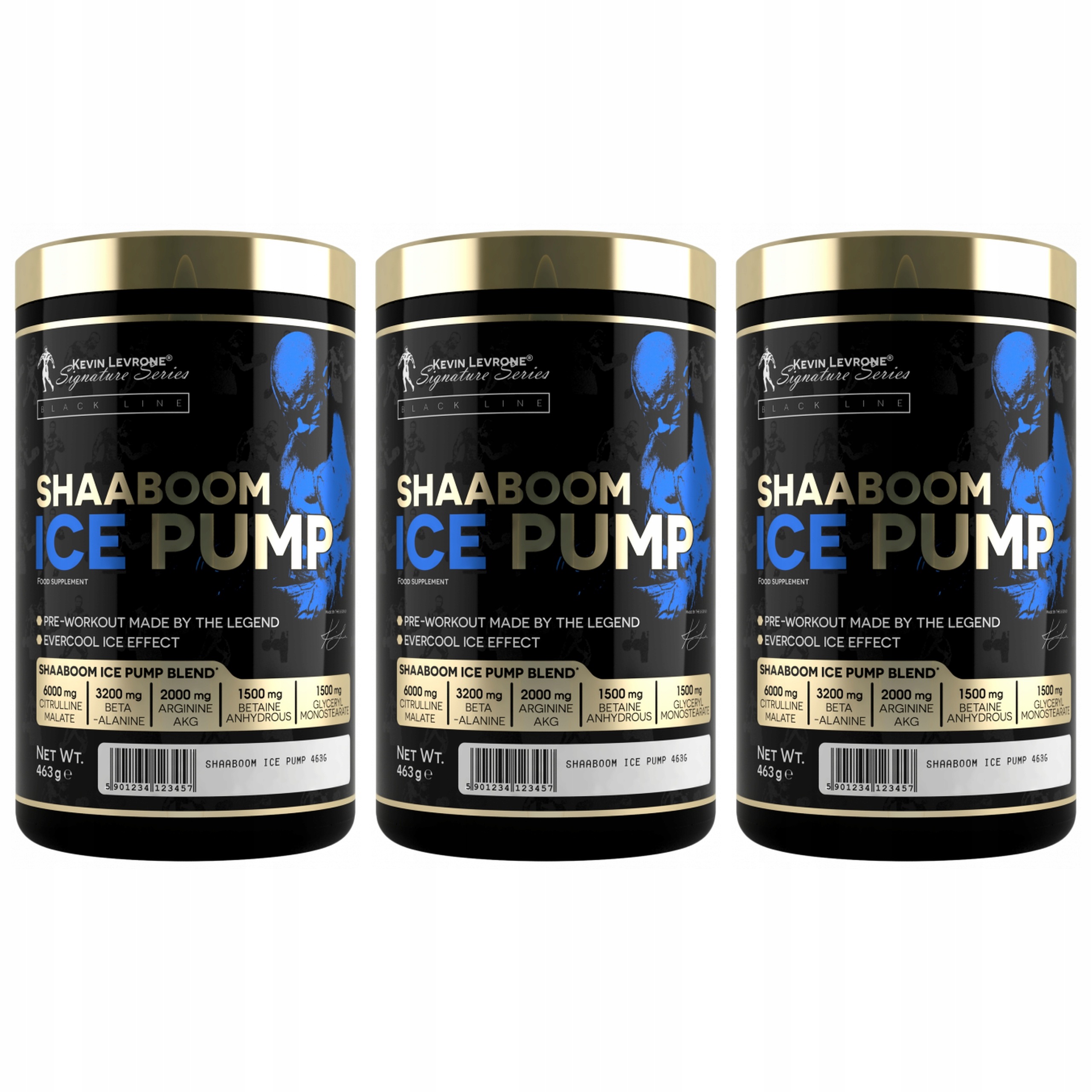 3x Shaaboom Ice Pump 463g Citrulin Beta-Alanin Kofein Energie Síla