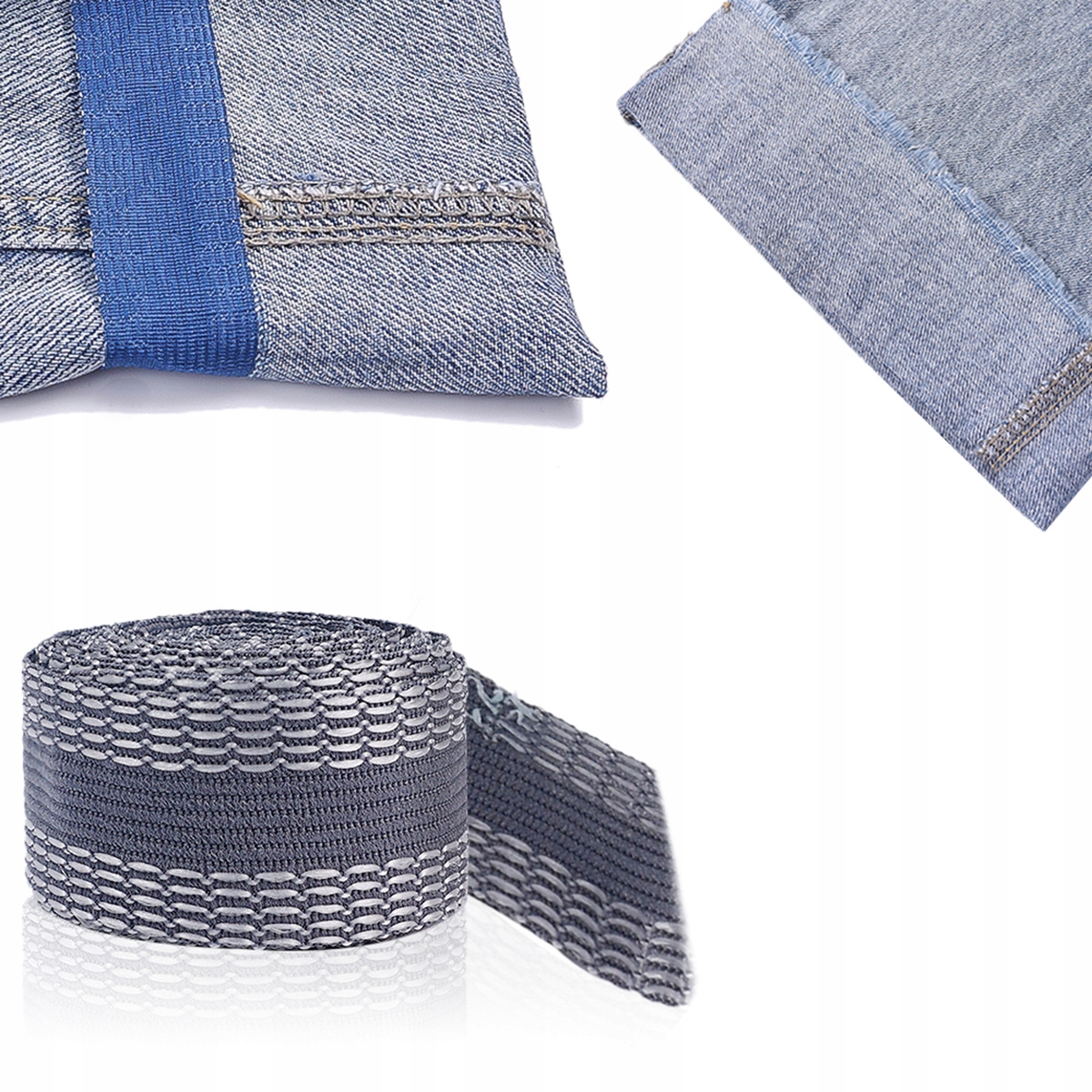 TAŚMA DO SKRACANIA I PODWIJANIA NOGAWEK SPODNI UBRAŃ NA GORĄCO SZARY DA13 Marka inna