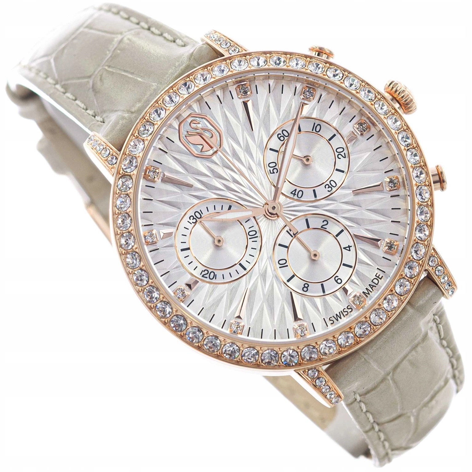 Dámské Hodinky Swarovski 5702849 Matrix Tennis Béžové S Glamour Páskem