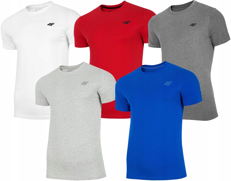 

4F Koszulka Męska T-shirt Zestaw 5 Sztuk r.S