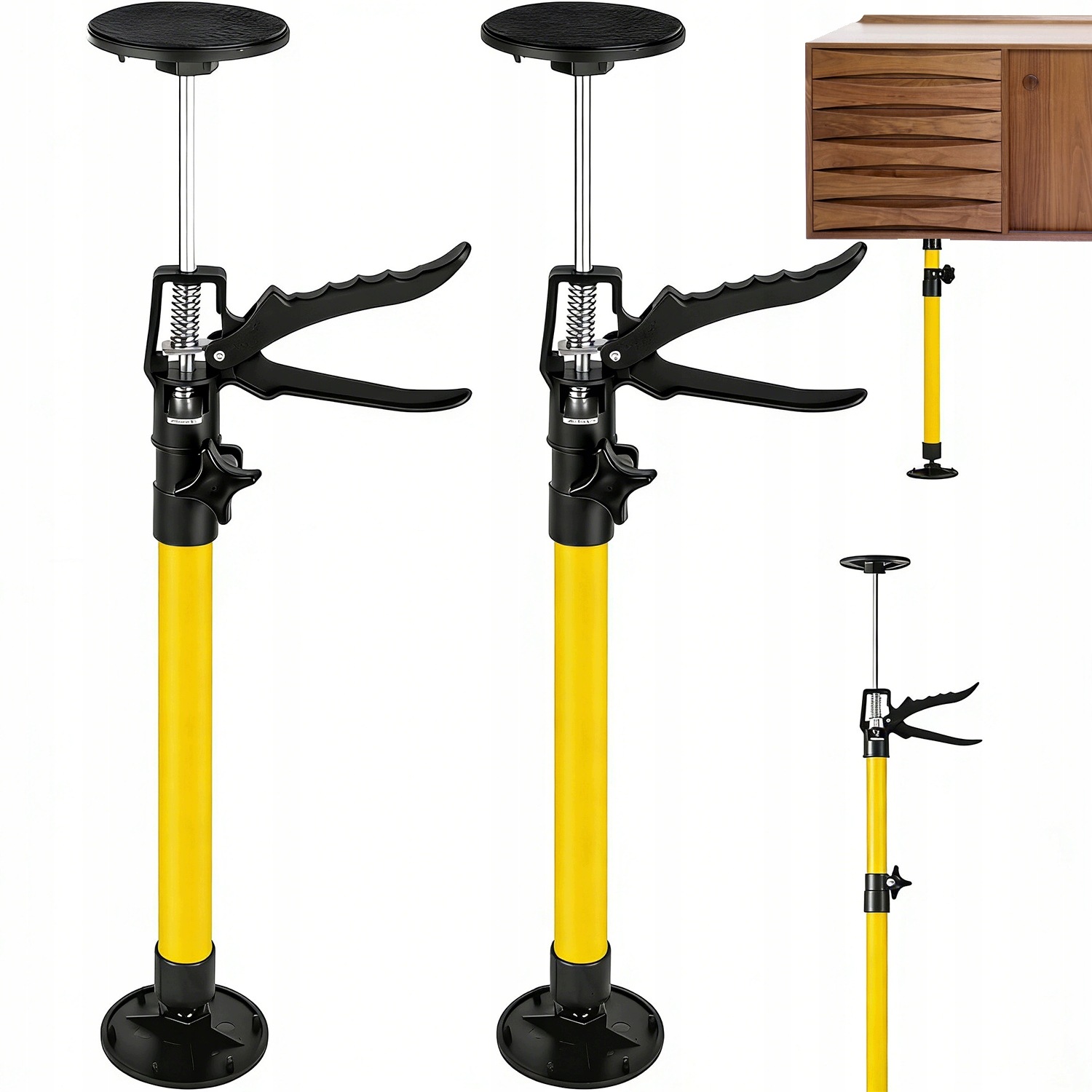 Teleskopická Montážní Podpěra 115-290 CM Pro Skříně, Sada 2 Ks, Žlutá