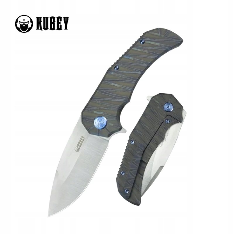 Nóż składany Kubey Bravo One Drop Point Flame Titanium (KB367B)