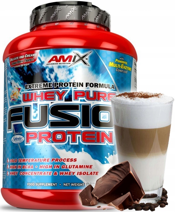 Protein Amix Whey Pure Fusion 4000 g Káva Čokoláda