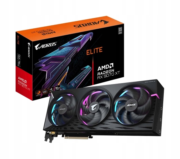 Karta graficzna Gigabyte AORUS Radeon RX 9070 XT ELITE 16GB GDDR6 256bit