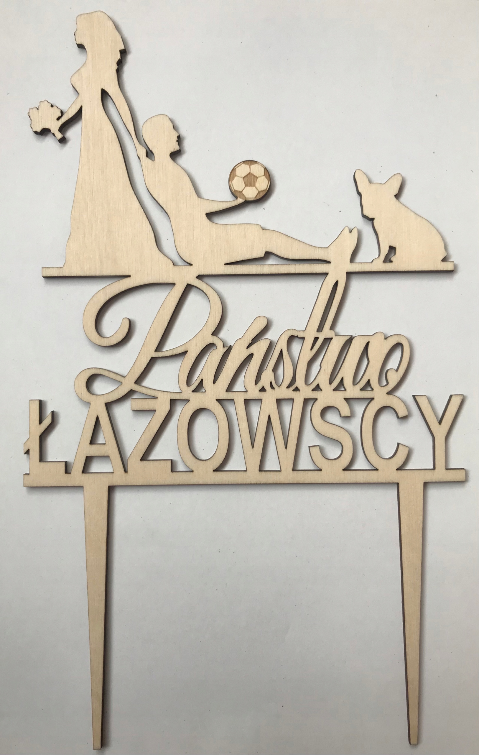 

topper,toper,piłkarz,pies,para młoda figurki