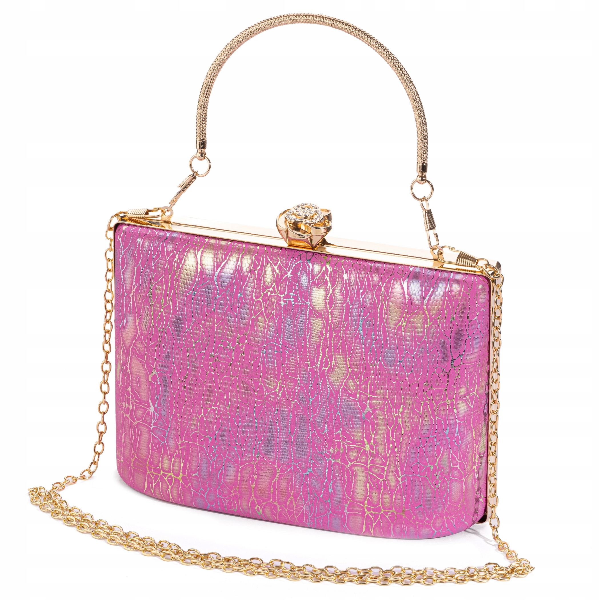 Dámská Návštěvnická Kabelka Psaníčko Krabička Na Řetízku Zirkony Box