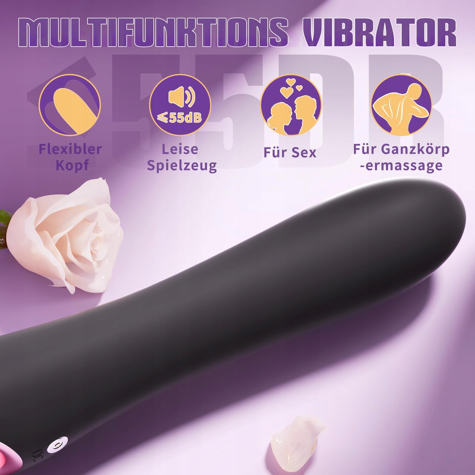 DILDO VIBRATOR Zestaw Wibratorów Dla Kobiet Cichy Masażer Czarny — miniatura 5