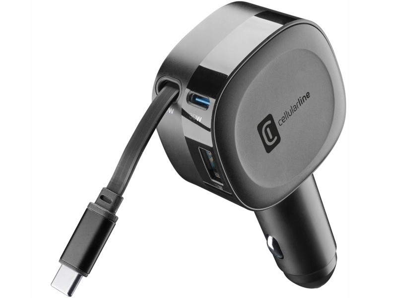 Ładowarka samochodowa Cellularline CBRROLL2USB60WK 65W Czarny