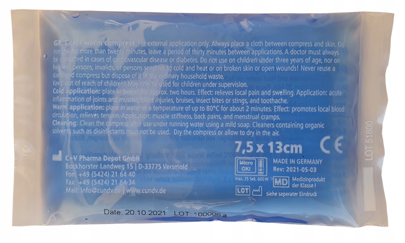 

Kompres Okład Żelowy Ciepło Zimno 7,5X13 Niemiecki