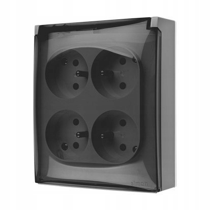 

Aquaclick Gniazdo 4x z/u IP44 szary ACGZ4/16A