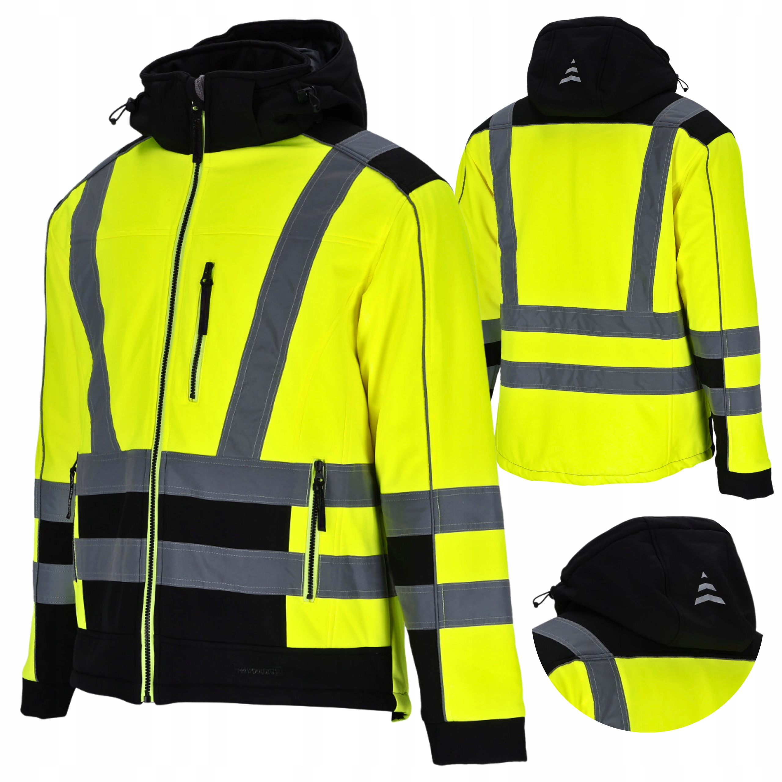 Softshellová Pracovní Bunda Mikina Voděodolná Teplá Výstražná Bozp