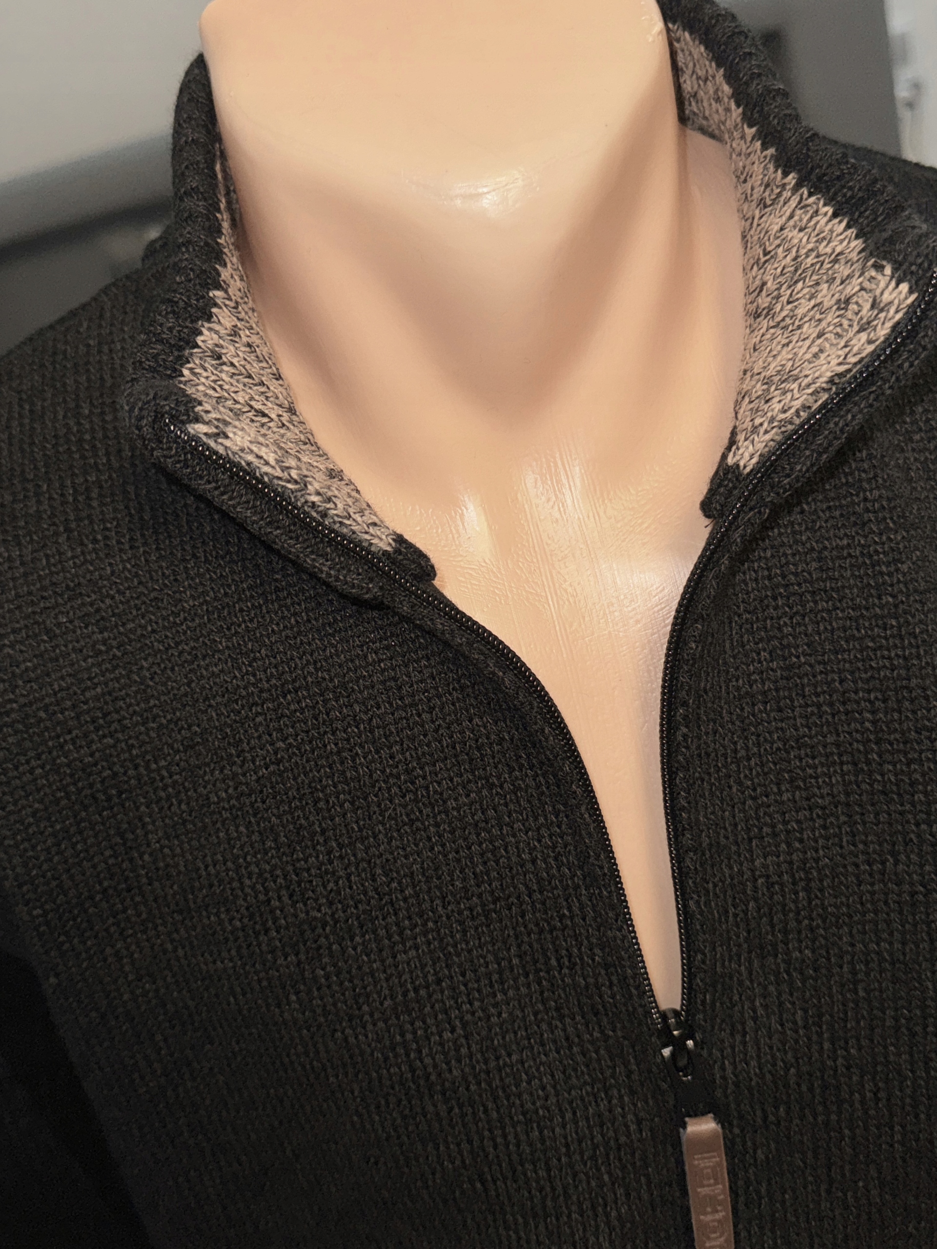 Jordi J852 pánský svetr, pologolf, bavlna, rozepínací na zip, hnědý, vel. M