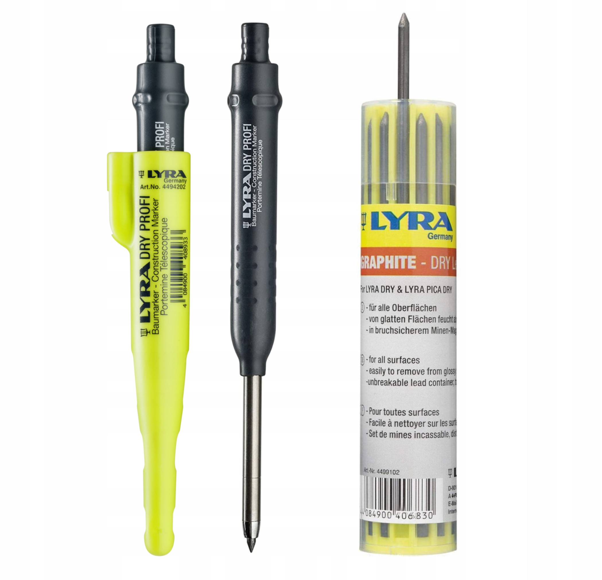 Ołówek budowlany znacznik LYRA + wkłady grafit 2B