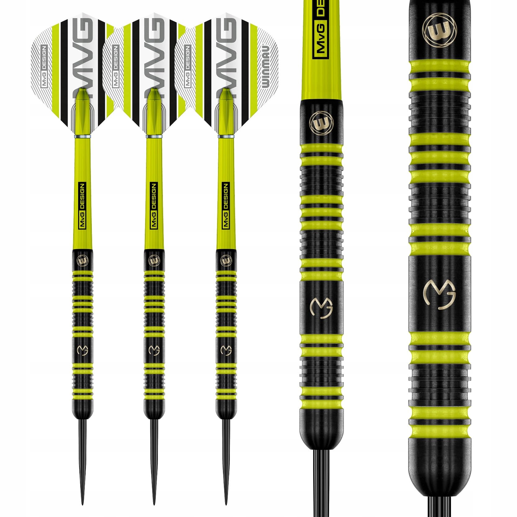 WINMAU Zestaw Profesjonalnych Rzutków MvG 85% 25g z Lotkami i Shaftami — miniatura 6