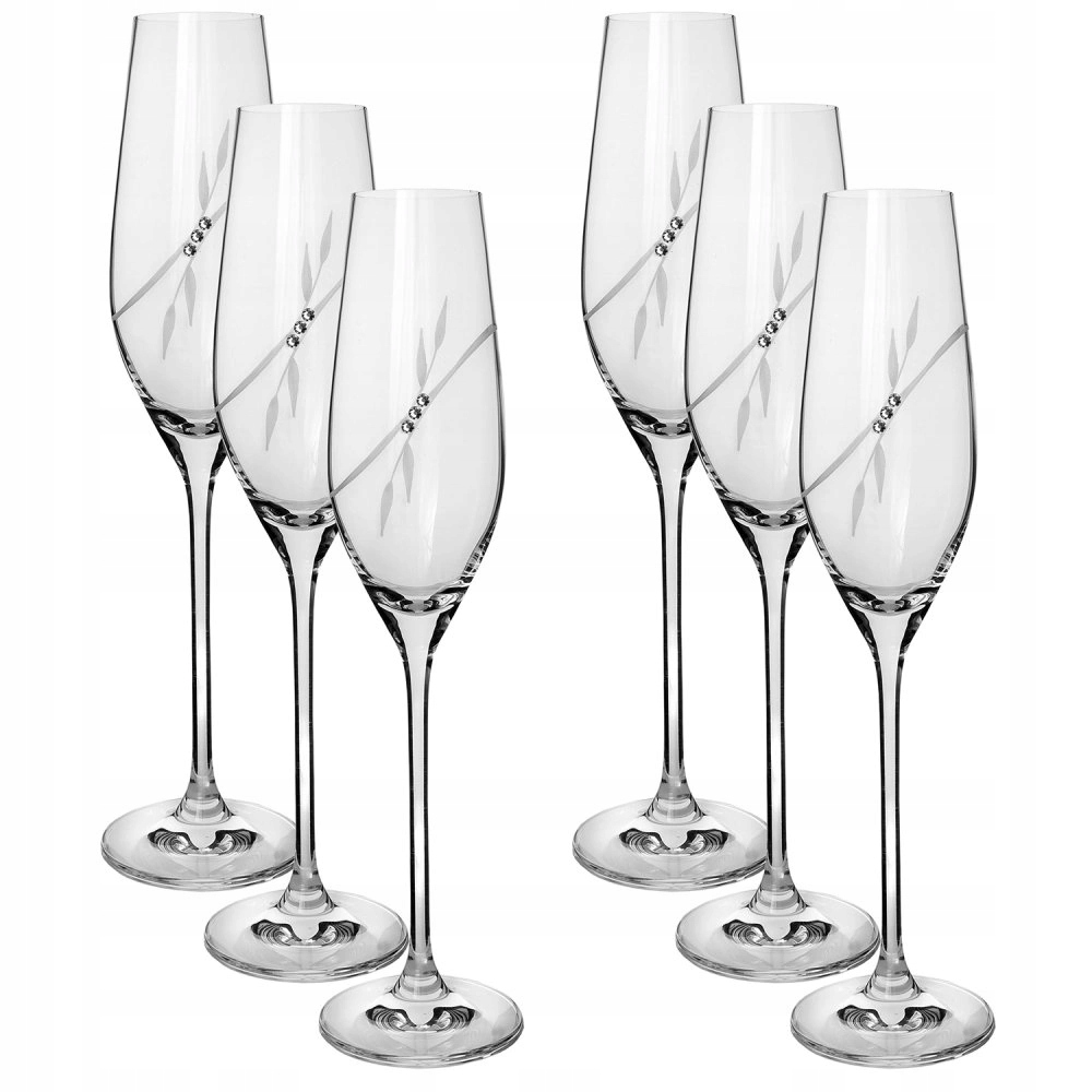 Sklenice na sekt s krystaly Preciosa 210ml Plant 6ks