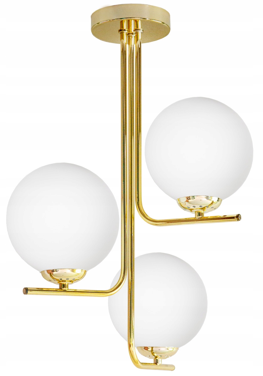

Lampa Sufitowa Wisząca Szklana Kule Złota Loft Led