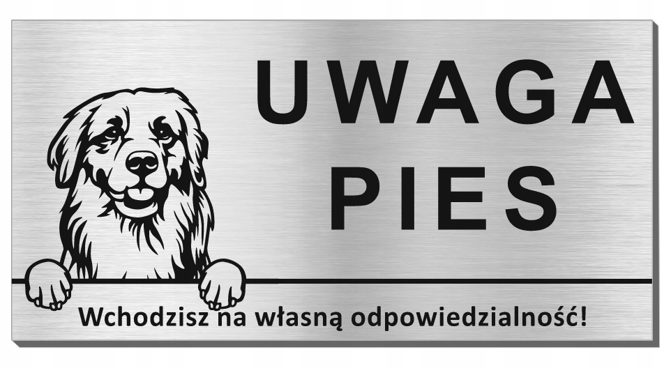 

Tabliczka Uwaga Pies- Golden Retriever Podhalański