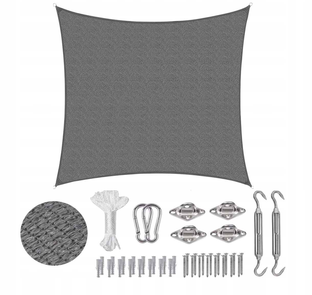 Żagiel Przeciwsłoneczny Markiza Osłona 300 X 300 CM Hdpe Śruby Montażowe