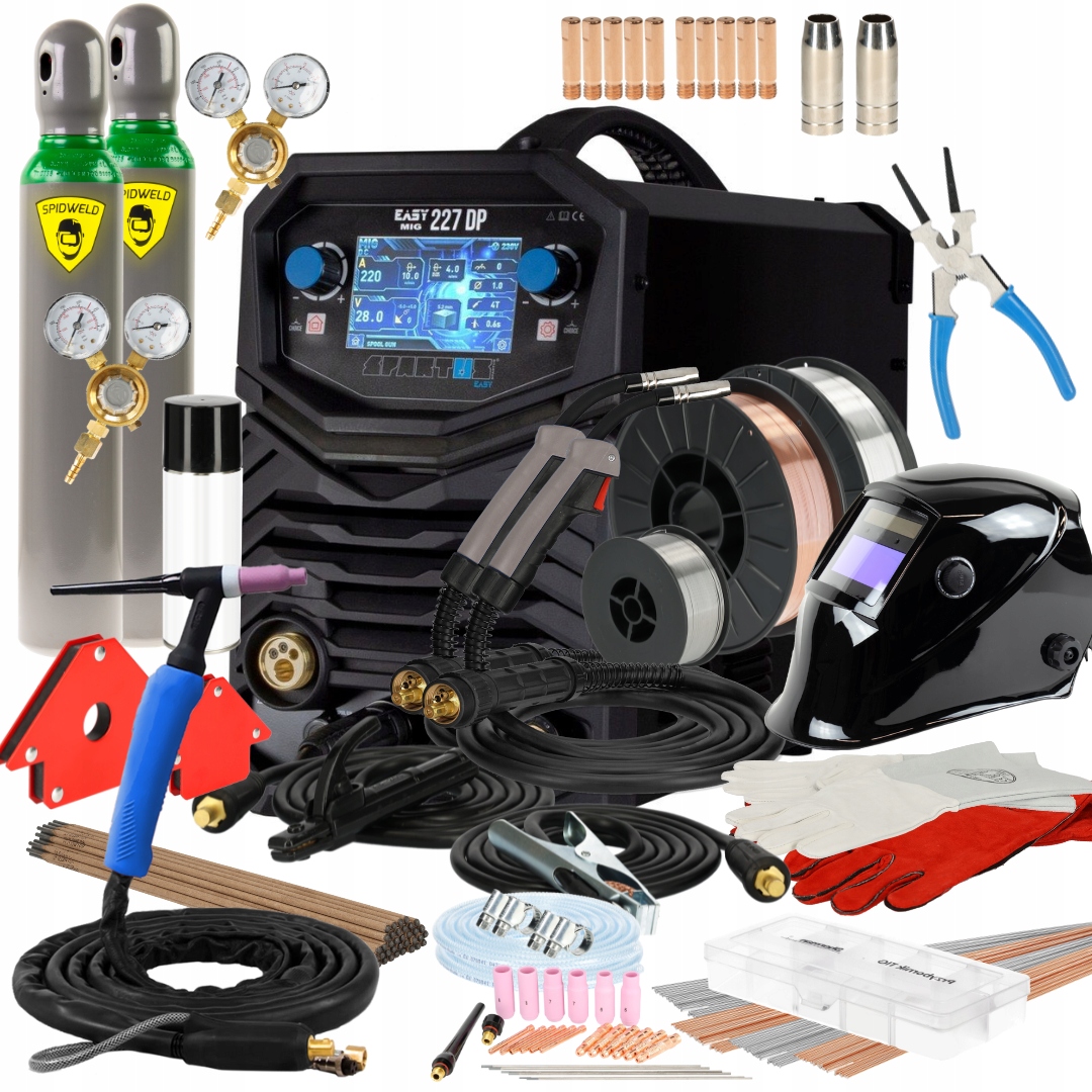 Spawarka Mig/mag Tig Mma 220A Dual Pulse Spartus EasyMIG 227 230V drut Flux
