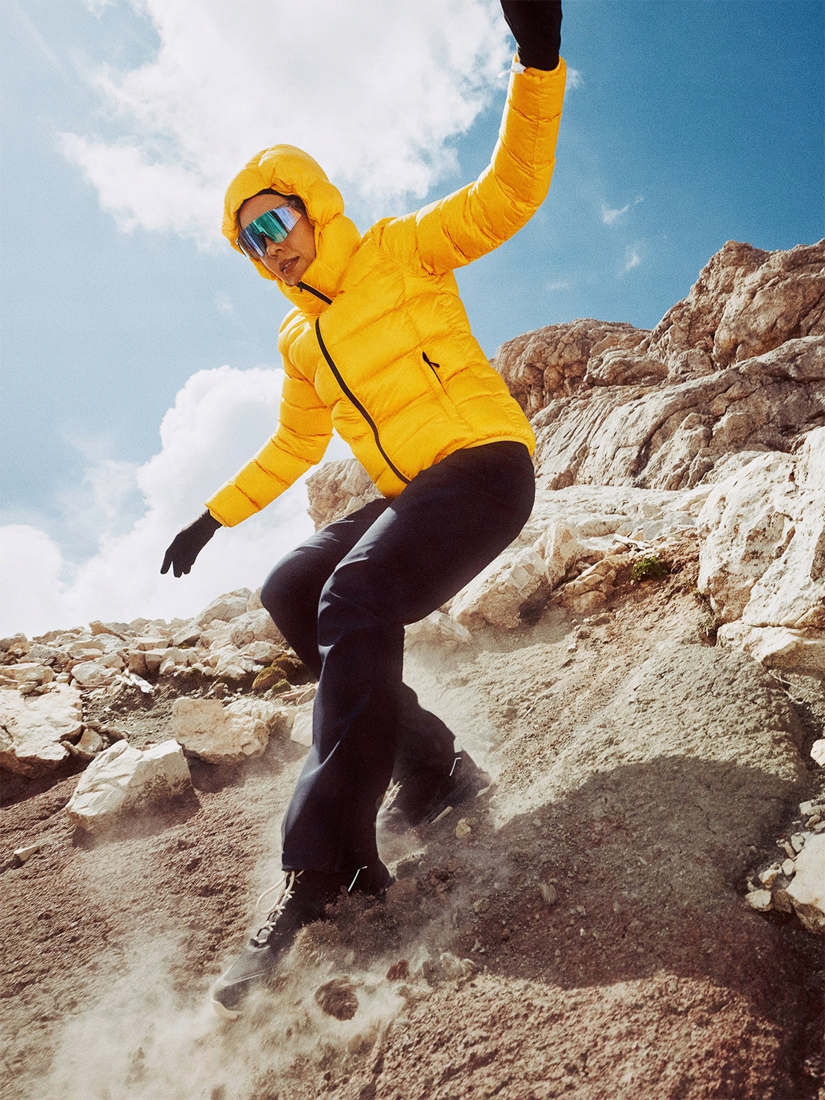 4F Dámská přechodová bunda Žlutá S