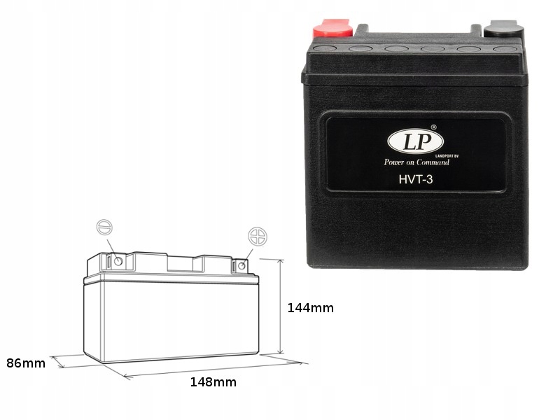 Landport Batéria HVT-3 (mh HVT-3) 12V 14AH 148X86X144 Heavy V-twin Bezob