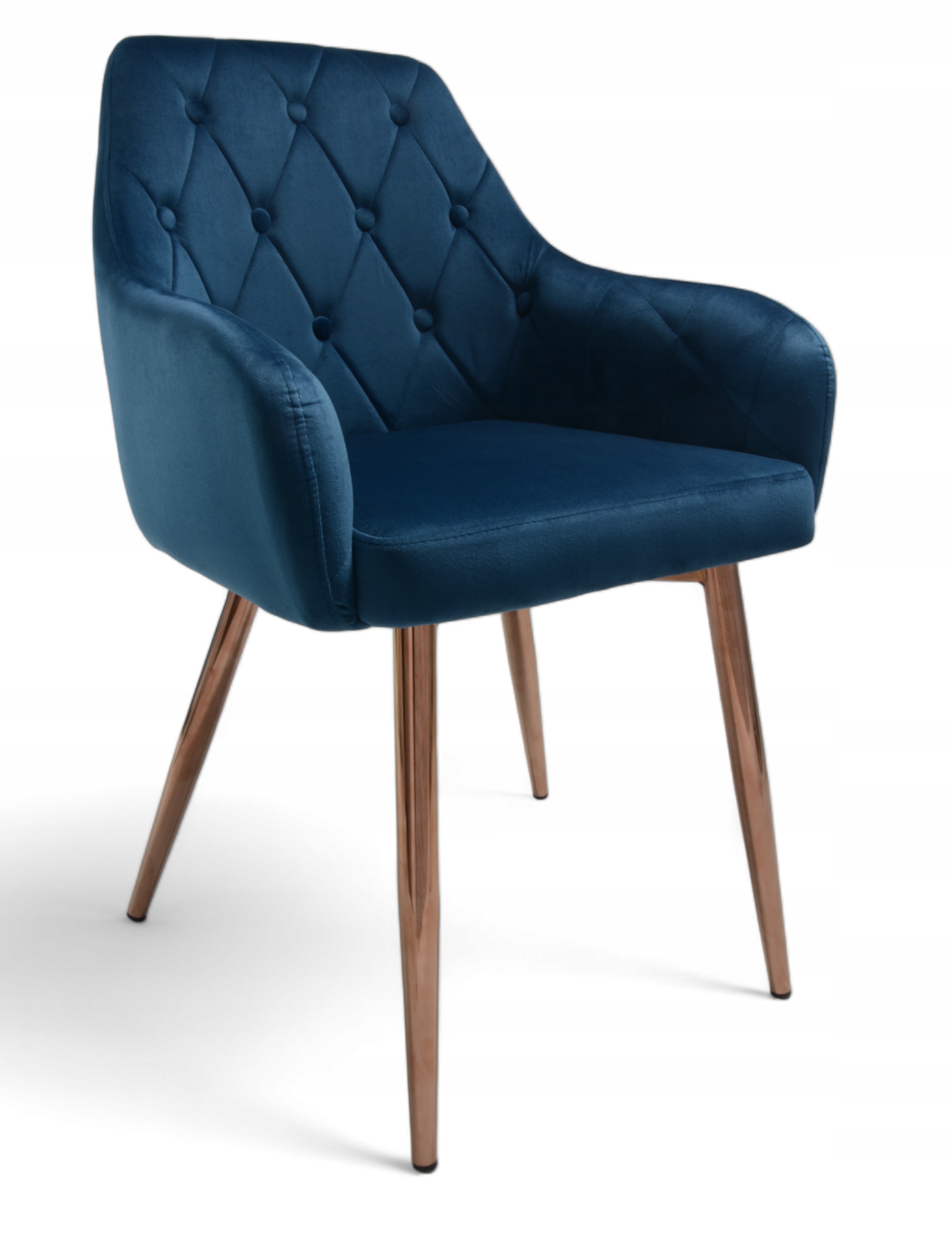 Křeslo Dankor Design Antverpy velur, tmavě modré nohy, růžový chrom